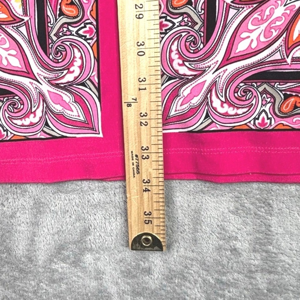 Apt. 9 Pink Paisley Cap Sleeve Sheath Dress Petite Medium PM Geometric Border - Picture 7 of 7